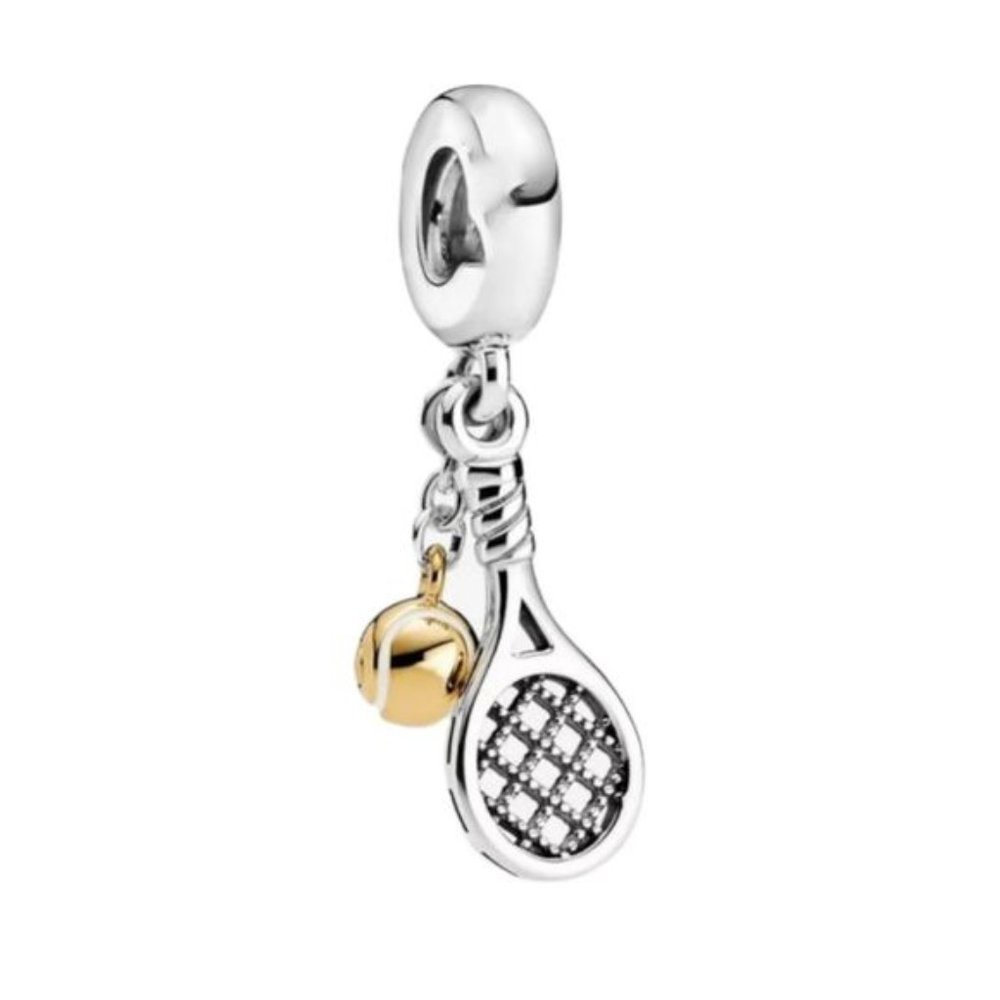 925?Sterling Silver Badminton Tennis Charm